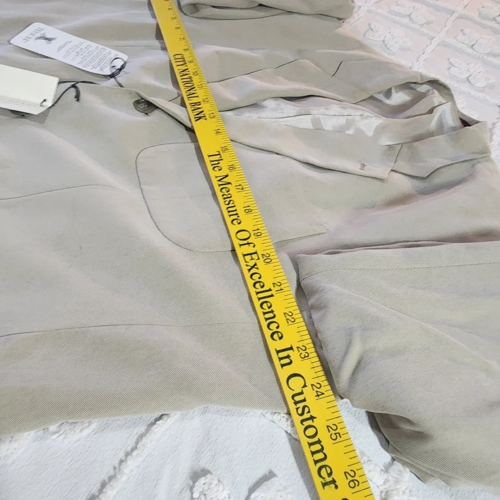 Axis Sports Coat Blazer Suit Jacket Tencel Fiber XL Beige Tan‎ 3 Button Shoulder